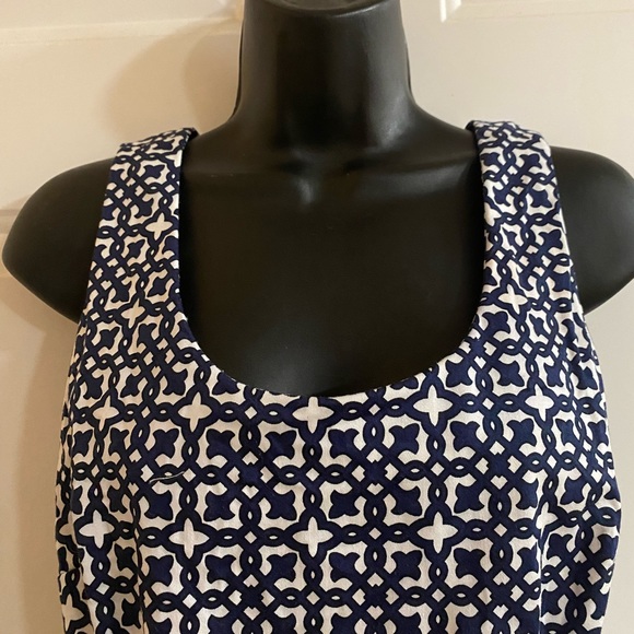 Laundry By Design Blue&White Patterned Sleeveless Dress - Picture 7 of 7